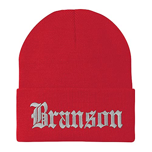 Trendy Apparel Shop Branson Old English Embroidered Long Cuff Beanie
