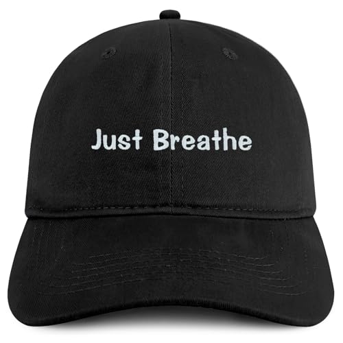 Trendy Apparel Shop Just Breathe Embroidered Cotton Unstructured Low Profile Dad Hat