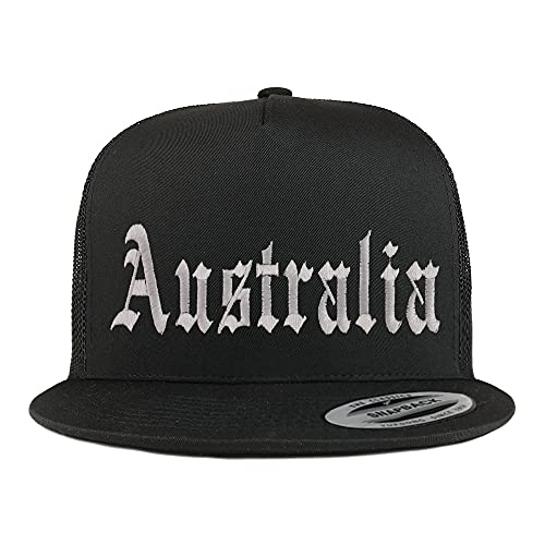 Trendy Apparel Shop Australia Old English 5 Panel Flatbill Trucker Cap