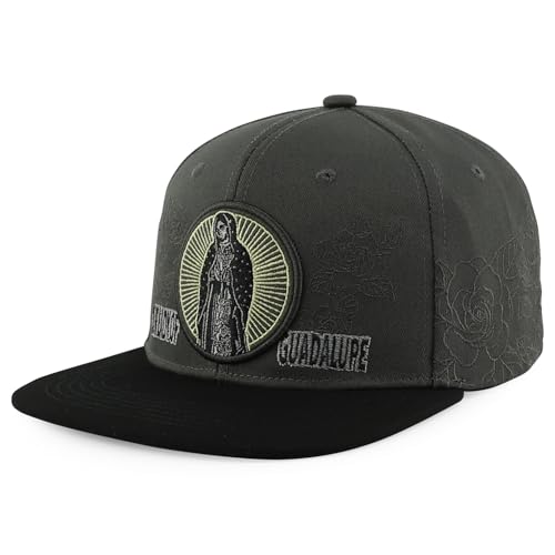 Trendy Apparel Shop Mexico Guadalupe Embroidered Flat Bill Snapback Cap