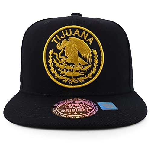 Trendy Apparel Shop Cities of Mexico Circular Logo Embroidered Flatbill Snapback Baseball Cap