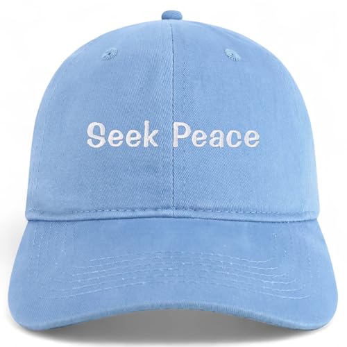 Trendy Apparel Shop Seek Peace Embroidered Cotton Unstructured Low Profile Dad Hat