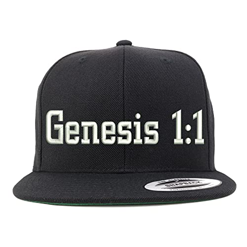 Trendy Apparel Shop Genesis 1:1 Embroidered Flatbill Snapback
