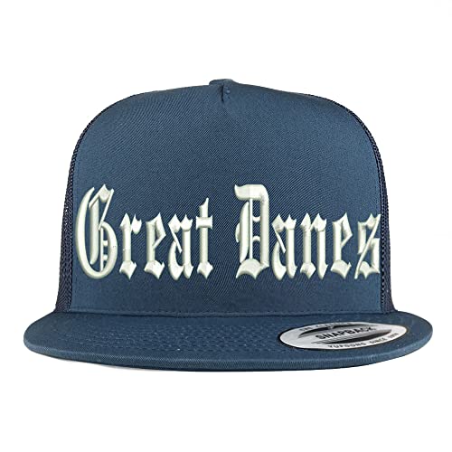 Trendy Apparel Shop Old English Great Danes 5 Panel Flatbill Trucker Cap