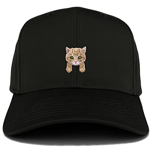 Trendy Apparel Shop Yellow Tabby Cat Kitten Patch Structured Baseball Cap