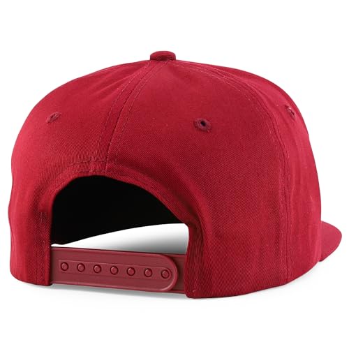 Trendy Apparel Shop 7 Panel Cotton Structured Flat Bill Camper Style Snapback Cap