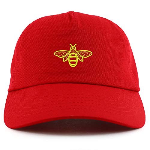 Trendy Apparel Shop Bee Embroidered 5 Panel Unstructured Soft Crown Baseball Cap