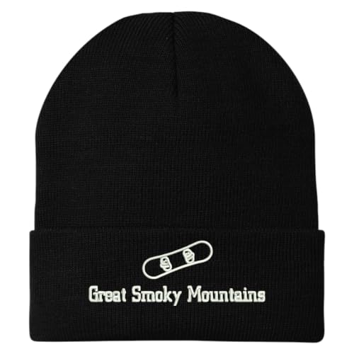 Trendy Apparel Shop Great Smoky Mountains Snowboard Logo Embroidered Long Cuff Beanie