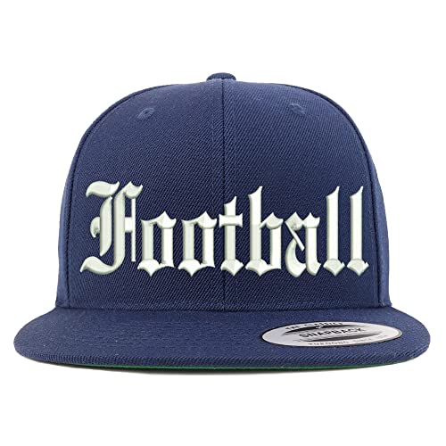 Trendy Apparel Shop Old English Football Embroidered Flatbill Snapback