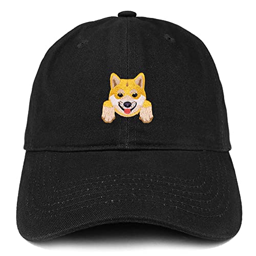 Trendy Apparel Shop Shiba Inu Patch Low Profile Soft Cotton Baseball Cap