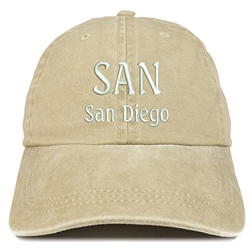 Trendy Apparel Shop SAN San Diego Embroidered Pigment Dyed Washed Baseball Cap