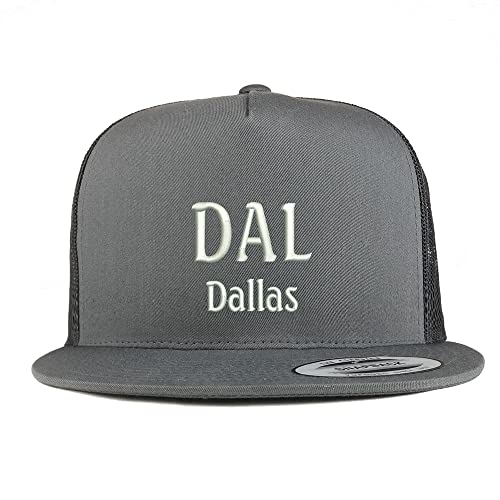 Trendy Apparel Shop DAL Dallas Embroidered 5 Panel Flatbill Trucker Cap