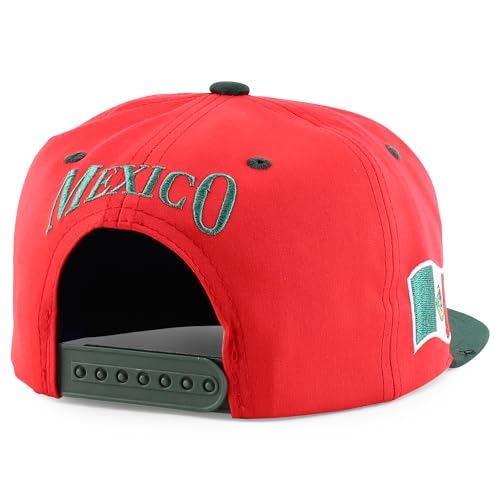 Trendy Apparel Shop 6 Panel Structured Mexico Eagle Flat Bill Snapback Baseball Cap