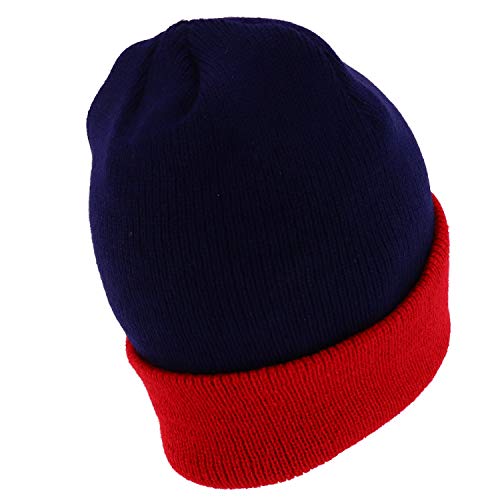 Trendy Apparel Shop USA American Flag Embroidered Stylish Acrylic Cuff Winter Beanie Hat