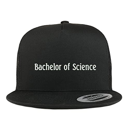 Trendy Apparel Shop Bachelor of Science Embroidered 5 Panel Flatbill Trucker Cap