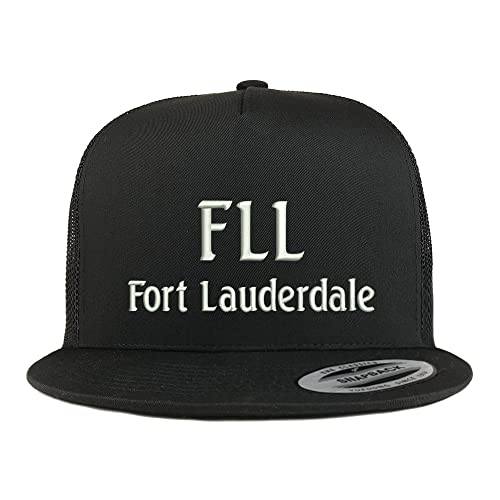 Trendy Apparel Shop FLL Fort Lauderdale Embroidered 5 Panel Flatbill Trucker Cap