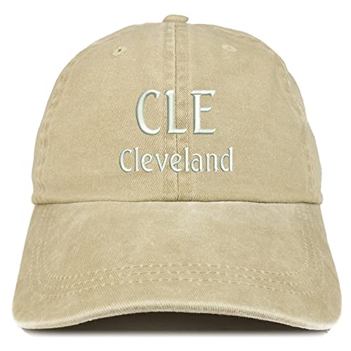 Trendy Apparel Shop CLE Cleveland Embroidered Pigment Dyed Washed Baseball Cap