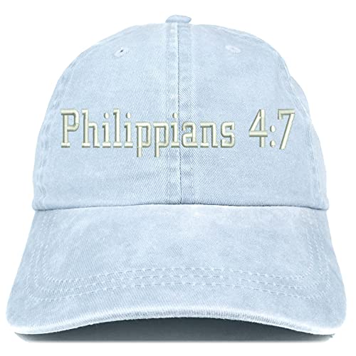 Trendy Apparel Shop Philippians 4:7 Washed Pigment Dyed Baseball Cap