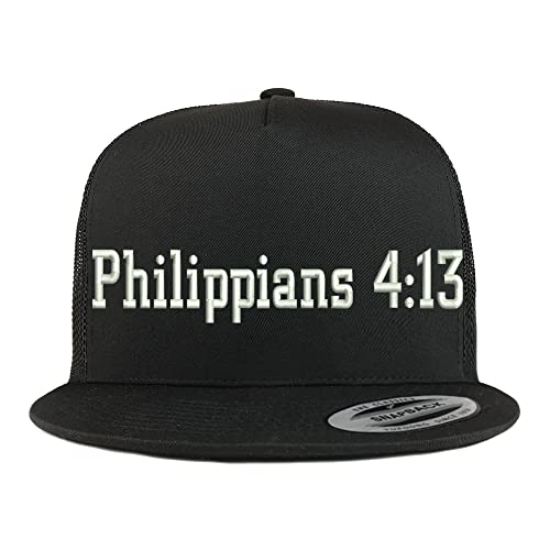 Trendy Apparel Shop Philippians 4:13 5 Panel Flatbill Trucker Cap