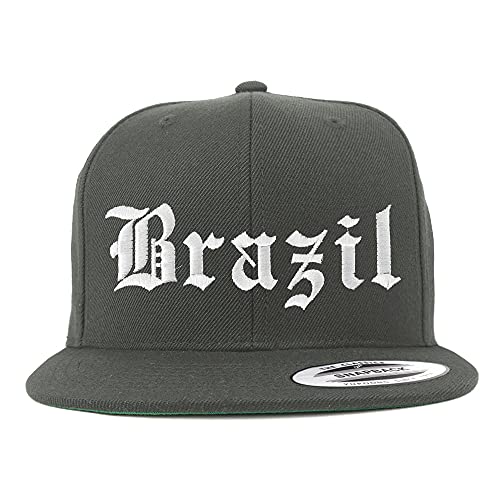 Trendy Apparel Shop Brazil Old English Embroidered Flatbill Snapback