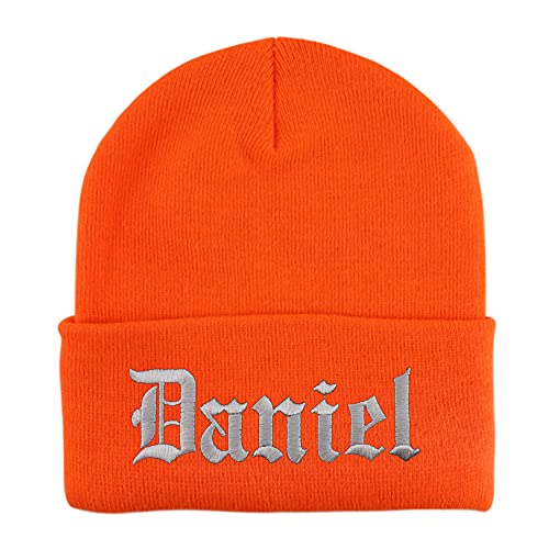 Trendy Apparel Shop Daniel Old English Embroidered Long Cuff Beanie