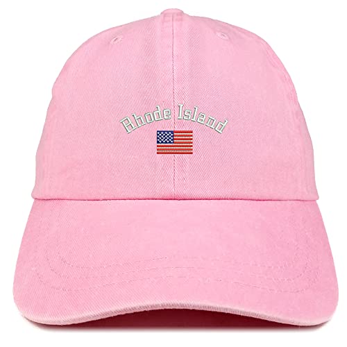Trendy Apparel Shop Rhode Island USA Flag Pigment Dyed Washed Baseball Cap