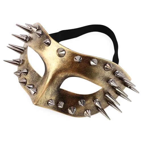 Trendy Apparel Shop Steampunk Spike Metallic Masquerade Mask Costume Accessory