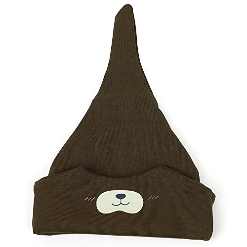 Trendy Apparel Shop Infant Teddybear Face Printed Long Pointed Cuffed Beanie Cap