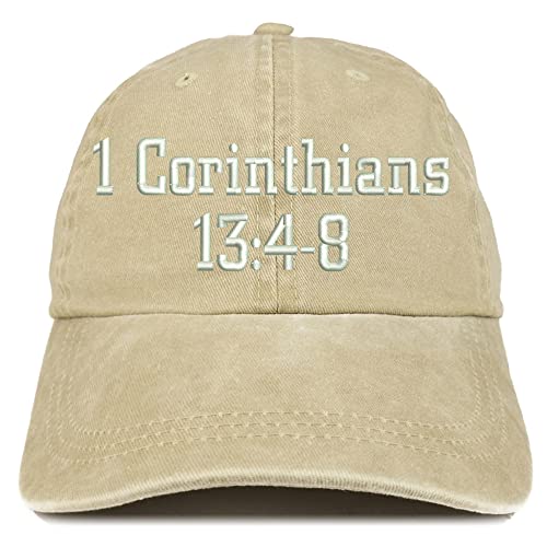 Trendy Apparel Shop 1 Corinthians 13:4-8 Washed Pigment Dyed Baseball Cap