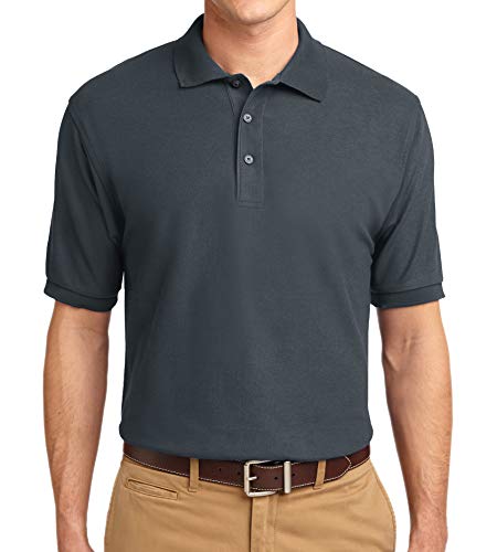 Trendy Apparel Shop Silky Classic Comfortable Fit Wrinkle Resistant Polyester Blend Men's Polo Big and Tall Shirt