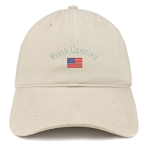 Trendy Apparel Shop North Carolina USA Flag Low Profile Soft Cotton Baseball Cap