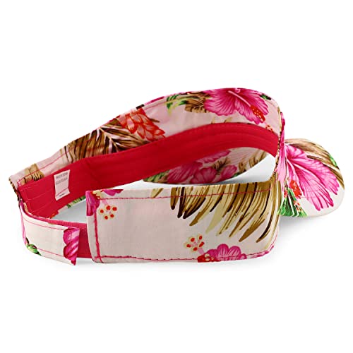 Trendy Apparel Shop Tropical Flower Hibiscus Pattern Print Summer Visor Cap