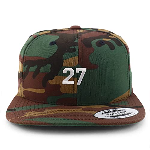 Trendy Apparel Shop Small Number 27 Embroidered Flatbill Snapback