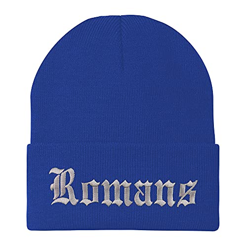Trendy Apparel Shop Romans Old English Embroidered Long Cuff Beanie