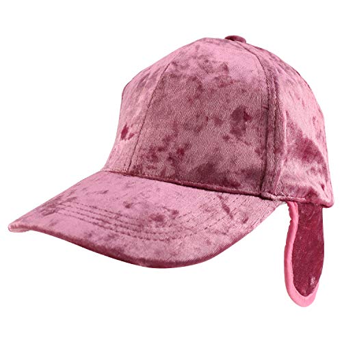 Trendy Apparel Shop Soft Velvet Faux Fur Ear Flap Winter Baseball Cap