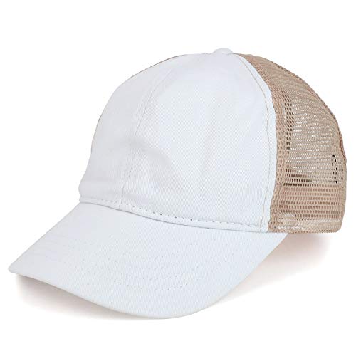 Trendy Apparel Shop Kid's Youth Unstructured Mesh Back Ponytail Baseball Cap