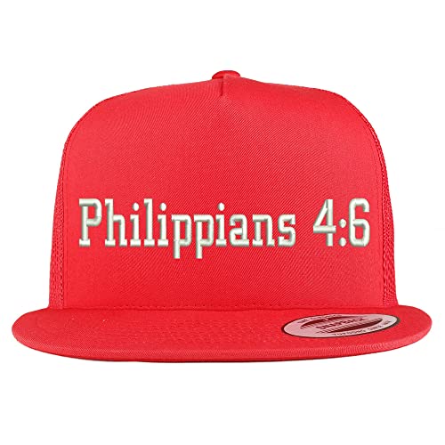 Trendy Apparel Shop Philippians 4:6 5 Panel Flatbill Trucker Cap