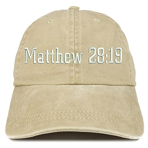 Trendy Apparel Shop Matthew 28:19 Washed Pigment Dyed Baseball Cap