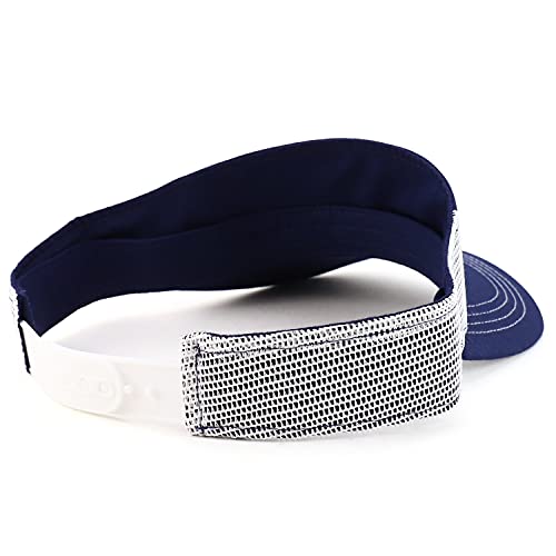 Trendy Apparel Shop Plain 2 Tone Mesh Back Visor with Adjustable Snap Closure