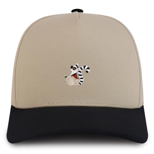 Trendy Apparel Shop Lemur Patch Cotton 5 Panel Structured Snapback Cap