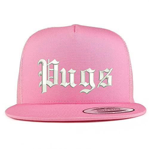Trendy Apparel Shop Old English Pugs 5 Panel Flatbill Trucker Cap