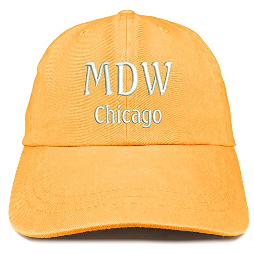 Trendy Apparel Shop MDW Chicago Embroidered Pigment Dyed Washed Baseball Cap