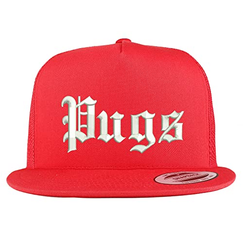 Trendy Apparel Shop Old English Pugs 5 Panel Flatbill Trucker Cap