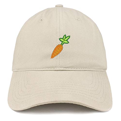 Trendy Apparel Shop Carrot Embroidered Soft Crown 100% Brushed Cotton Cap