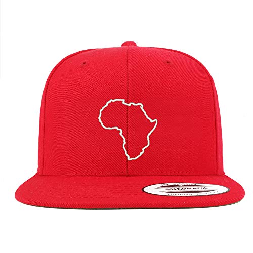 Trendy Apparel Shop Africa Map Outline Structured Flatbill Snapback Cap