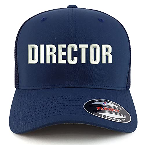 Trendy Apparel Shop Oversized XXL Director Embroiderd Structured Fitted Trucker Mesh Cap