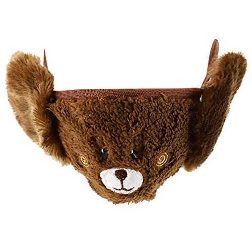 Trendy Apparel Shop Kids Winter Animal Face Breathable Bear Fur Mask & Earmuffs