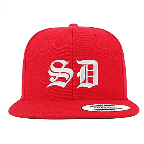 Trendy Apparel Shop South Dakota SD Old English Embroidered Flatbill Snapback