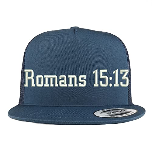 Trendy Apparel Shop Romans 15:13 5 Panel Flatbill Trucker Cap
