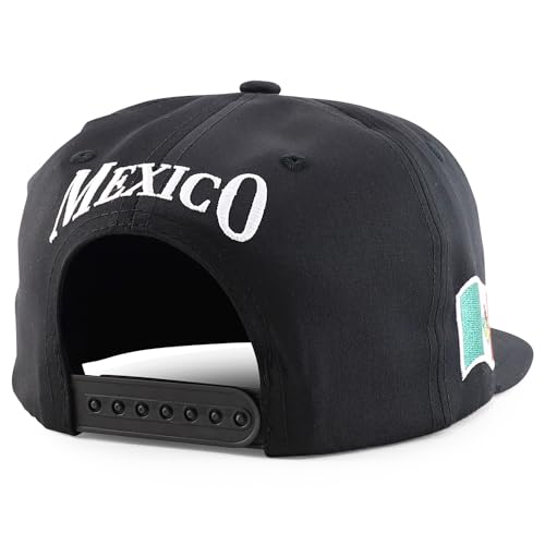 Trendy Apparel Shop 6 Panel Structured Mexico Eagle Flat Bill Snapback Baseball Cap